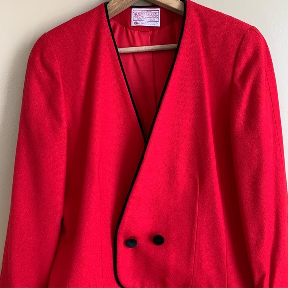 Vintage Pendleton Red Wool Black Velvet RELISTED - Picture 2 of 11